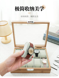 德莱士木质手表收纳盒 竹木手表包装盒 手表首饰收藏盒多表位收纳