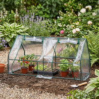 Small Greenhouse with Shelving for Plants, Mini Greenhouse Outdoor and Indoor Greenhouse, Stainless Steel Frame with PVC Cover, Roll Up Door