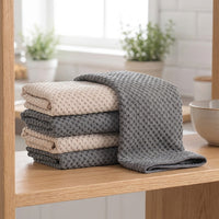 Low-Shedding Microfibre Cloth and Tea Towels, 3 Pack of 30cm x 30cm Cleaning Cloths, Oil-Resistant Microfiber for Kitchen and Glass Surfaces