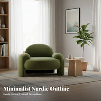 Upholstered Single Sofa Nordic Design Accent Chair Modern Minimalist Plush Upholstery for Homeowners, Business Owners, Bedroom