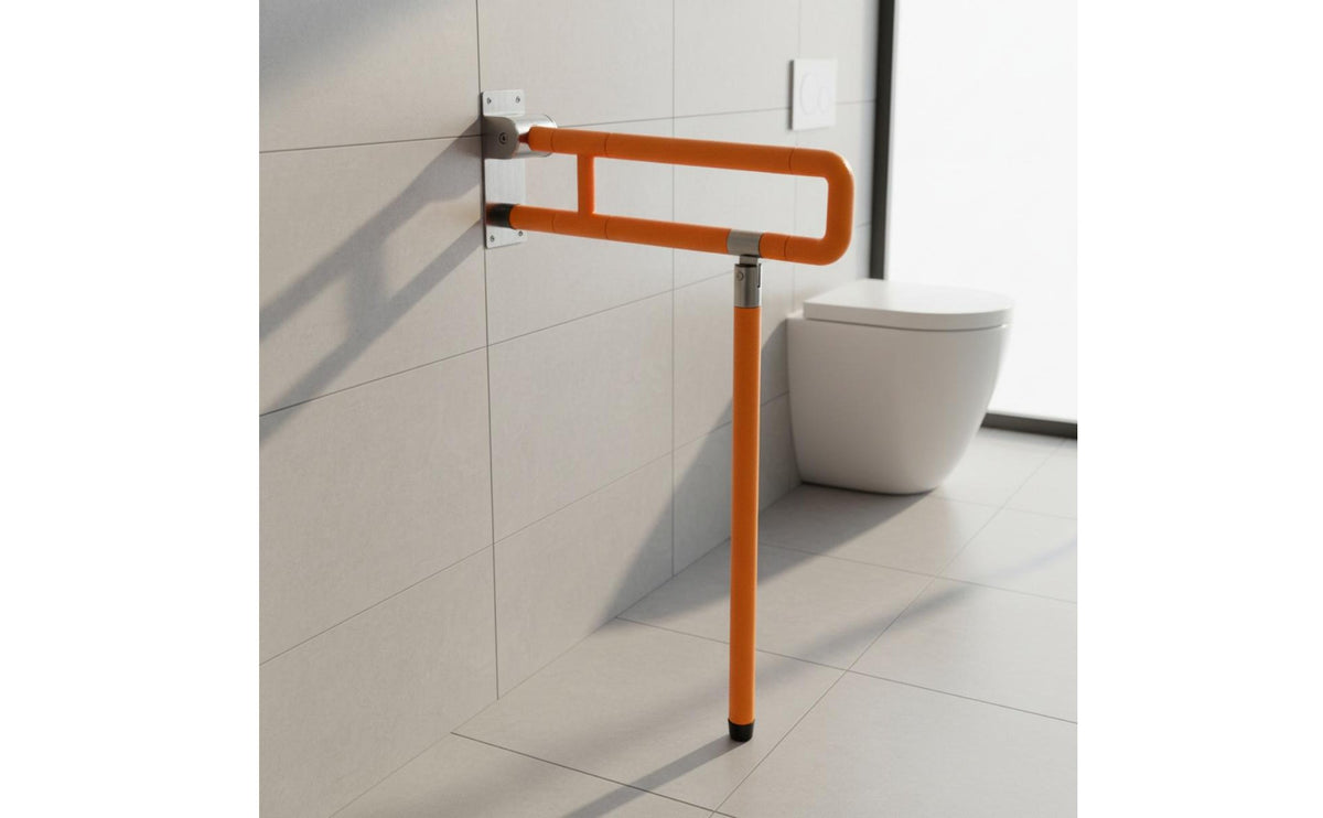 Anti-Slip Grip Handicap Toilet Bar Heavy Duty Wall Mounted Support Handle Waterproof Toilet Safety Space-Saving for Women