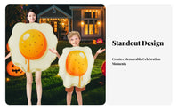 Fried eggs Costume Sponge Material Fried eggs Outfit Breakfast Food Costume for , Adults, Halloween, Stage Performance, Masquerade
