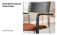 Upholstered Armchair with Metal Frame Soft Padded Pads Paded Metal Frame Seat High Weight Capacity Waterproof Textile