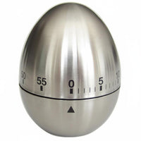 Brushed Finish Apple Shaped Kitchen Timer No Batteries Required Oval Shaped Cooking Timer Easy to Use Loud Alarm for Cooks, Seniors, Study, Classroom