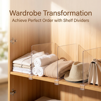 Acrylic Shelf Dividers Set, Clear Acrylic Shelf Separators for Wardrobe, Closet  #variant:PET Plastic