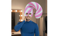 Striped Santa Hat Festive Design Universal Size Candy Cane Headpiece for Adults, Parties