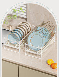 Countertop Dish Drying Rack with Divider for Bowls and Plates