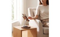 Phone Holder with Wooden Base Stable Foldable Phone Stand Hands Adjustable Stand for Bedside Table