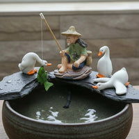 Aquatic Aquarium Angler Decoration Artisanal Look for Hobbyists