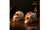 Hand-Painted Skull Ornament Freestanding Tabletop Skull Compact Decor Miniature for Collectors