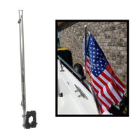 Handheld Fixed Stainless Steel Flagpole with Flag Option Outdoor Flagpole Base for Marine and Yacht Hardware