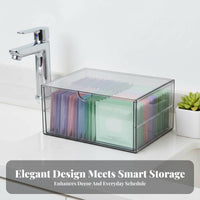 Clear Multi-Drawer Unit Space-Saving Makeup Container Dustproof for Desk, Women