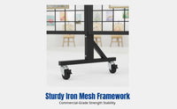 Folding Mesh Display Rack, Metal Art Stand, Movable Organizer for Kindergarten, Studio, Gallery