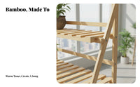 Bamboo Flower Rack Lightweight Foldable Flower Rack Good Drainage for Homeowners