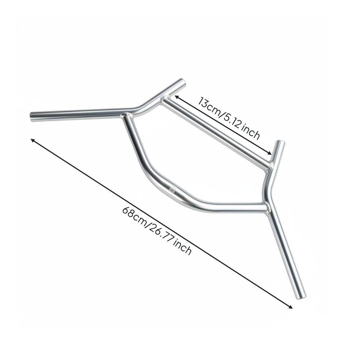 Anodized Silver Bike Handlebar Polished Finish Aluminum Alloy Handlebar