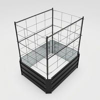 Outdoor Raised Garden Bed with Trellis, Galvanized Metal Planter Box for Vegetables Herbs Flowers