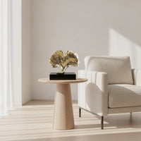 Ginkgo Leaf Sculpture Sculptural Ginkgo Leaf Ornament Compact for Desk, Entryway
