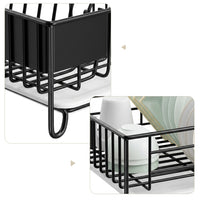 Dish Drain Rack Stainless Steel Rack Dish Drainer, Single Tier Drain Rack with Drip Tray, Modern Style Kitchen Sink Organizer Unit