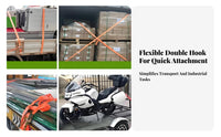Long-Lasting Stitching Ratchet Tie-down Strap Non-Elastic Weave Cargo Strap with Tensioner Rust-Proof for Movers, Transport Vehicle Hauling