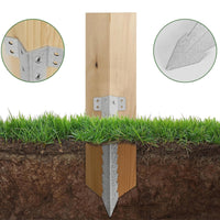 10 Pieces Railway Sleeper Stake Metal Garden Fixings Silver