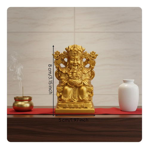Chinese God of Wealth Statue Auspicious Gift Treasure Basin Deity Figure