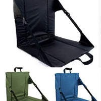Outdoor Folding Seat Cushion with Backrest, Moisture-Proof, Portable Picnic Chair Pad