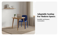 Armless Stackable Chair Thickened Design Stackable Monobloc Chair Ergonomic Backrest Single-Piece Moldinging for Families, Cafe