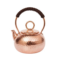 Tea Kettle with Wrapped Handle Polished Teapot Handmade for Collectors