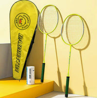 Badminton Racket Set for Adults and Kids, Lightweight Carbon, 2 Rackets + 3 Shuttles + 1 Bag