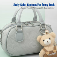 Bowling Bag, Small Square Shoulder Bag, Women's Summer Handbag, plush teddy accent, stylish Crossbody
