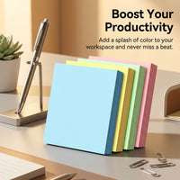 Self Repositionable Notes 76x76mm Colorful Pads 100 Sheets for Office Reminders Use Sticky