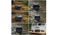 Hard Anodized Pot with Steaming Insert Portable Camping Steamer Compact Two-Tier Steamer Long-Lasting for Travelers