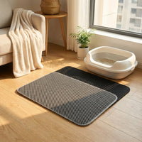 Folding Cat Litter Mat with water-resistant pattern, Double Layer EVA Material Trapper Mat, Honeycomb Structure for household pet Care