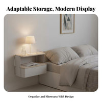 Wall-Mounted Drawer Unit Multipurpose Bedside Table Vintage aesthetic for Homeowners