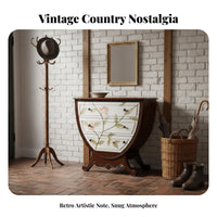 Carved 3-Drawer Nightstand Traditional Country Aesthetic 3-Drawer Carved Cabinet Multi-Functional Freestanding for Homeowners