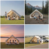 Inflatable Tent with Canopy Waterproof Inflatable Tent with Pump Quick Setup for Campers, Families, Camping, Backyard