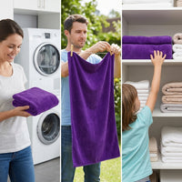Anti-Shed Microfibre Cloth and Microfibre Towel, 300g Microfibre Towel for Car Detailing and Glass, Machine Washable and Absorbent