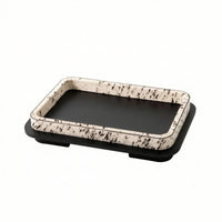 Wooden Tray with Horsehair Layered Speckled Tray Handmade for Coffee Table