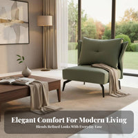 Upholstered Barrel Chair Light Luxury Household Furniture Italian Aesthetic Design Comfortable Seating for Adults, Readers