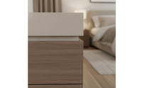 Italian Design Bedside Cabinet with Hidden Compartment Solid Wood Storage Nightstand