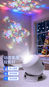 LED Snowflake Projector Light with 16 Patterns for Christmas and Halloween