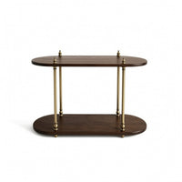 Desktop Shelf Organizer Vintage-Retro-Chic Desk Organizer Rack Home Desk Shelf with Two Tiers for Vanity, Bar, Sideboard