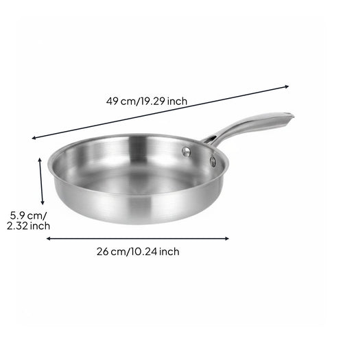 316 Stainless Skillet No Coating Stainless Steel Frying Pan Cookware