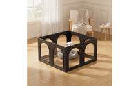 8 Pieces Dog Playpen with Door Transparent Modular Pet Enclosure Lockable Pet Fence with Door for Small Dogs, Young Dogs, Living Room, Bedroom