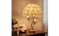 Floral Rose Flower Table Lamp Warm Light Rose Flower Lamp Decorative Romantic for Bedroom, Bedside, Living Room, Wedding