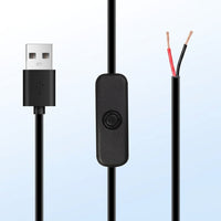 Desk Lamp Controller with USB Cable and Dimmer Switch, USB Port to DC Barrel for USB LED Color Strips, 5V 3A USB Male Inline Switch Adapter
