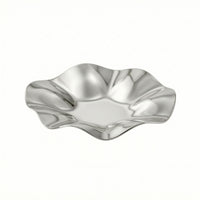 Reflective Stainless Steel Serving Tray Decorative Wavy Serving Dish Rust-Resistant Platter Elegant for Parties