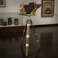 Camera Model with Tripod Nostalgic Retro Camera Model Prop Antique Decor Artisanal for Collectors, Photo Studio, Cafe
