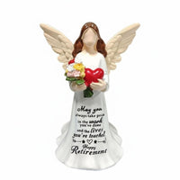 Faceless Angel Sculpture Hand-Painted Angel Holding Heart Figurine Inspirational Residential Decor Decoration for Women, Colleagues, Desktop