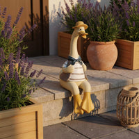 2 Pieces Duck Ornament Pair Dressed Ducks Seated Duck Couple Weather-Resistant
